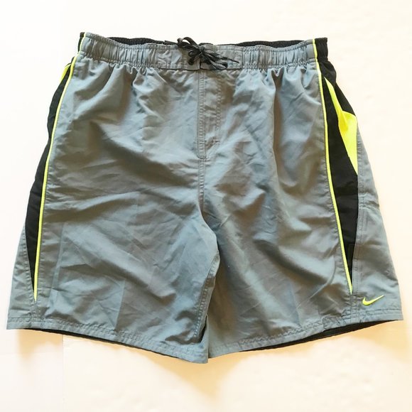 NIKE Gray Swim Trunk Athletic Shorts Mens XL - Picture 1 of 9